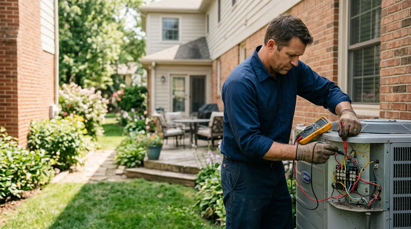 HVAC technician working near Lost Springs, KS